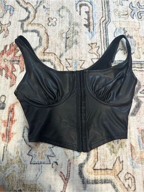 Black corset top Front-Closure Bra Top